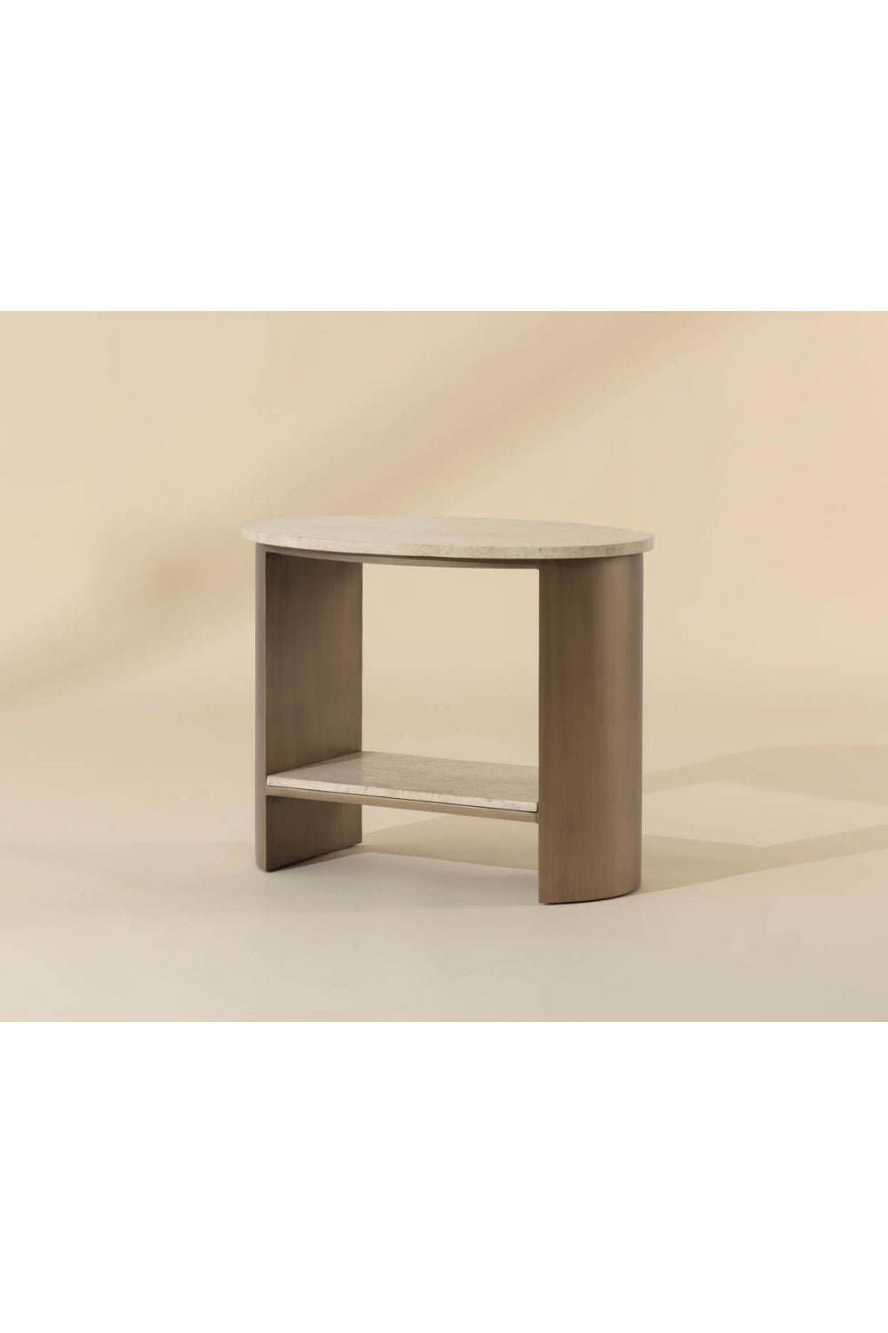  Modern European furniture - Oval Travertine Side Table - www.oroa.com | Oroa.com