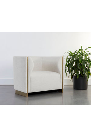   Modern European furniture - Gold Inlay Curved Lounge Chair - www.oroa.com | Oroa.com