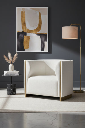   Modern European furniture - Gold Inlay Curved Lounge Chair - www.oroa.com | Oroa.com