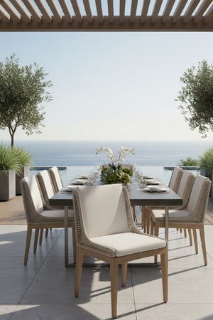   Modern European furniture - Contemporary Indoor/Outdoor Teak & Woven Dining Chair - www.oroa.com | Oroa.com