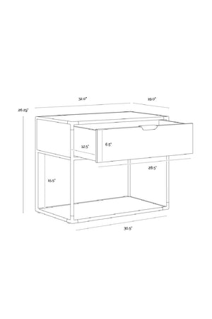   Modern European furniture - Minimalist Black & Brass Nightstand - www.oroa.com | Oroa.com