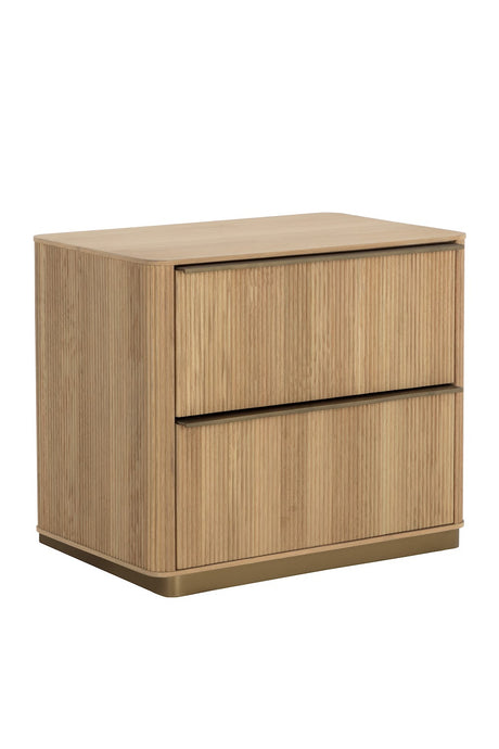   Modern European furniture - Reeded Oak 2-Drawer Nightstand - www.oroa.com | Oroa.com
