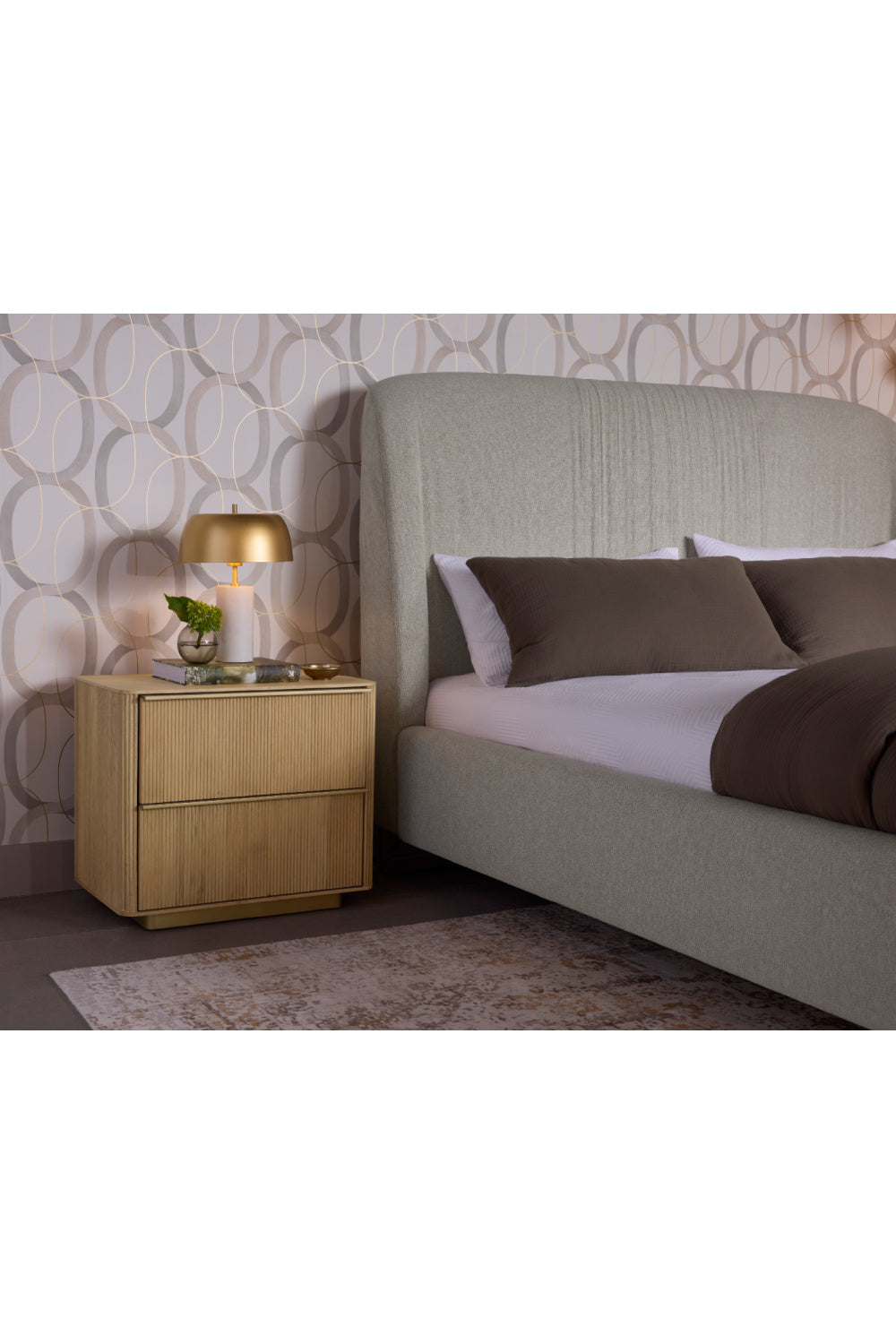   Modern European furniture - Reeded Oak 2-Drawer Nightstand - www.oroa.com | Oroa.com