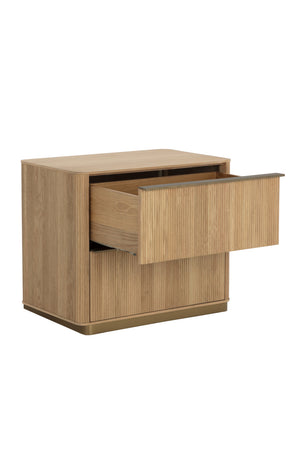   Modern European furniture - Reeded Oak 2-Drawer Nightstand - www.oroa.com | Oroa.com