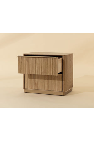   Modern European furniture - Reeded Oak 2-Drawer Nightstand - www.oroa.com | Oroa.com