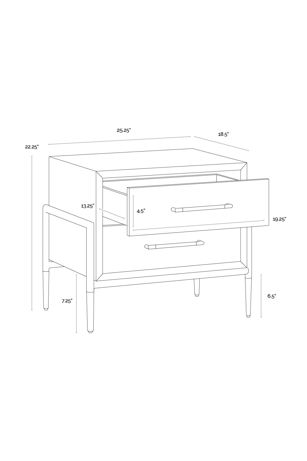  Modern European furniture - Acacia Veneer 2-Drawer Nightstand - www.oroa.com | Oroa.com