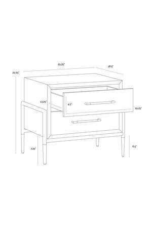   Modern European furniture - Acacia Veneer 2-Drawer Nightstand - www.oroa.com | Oroa.com