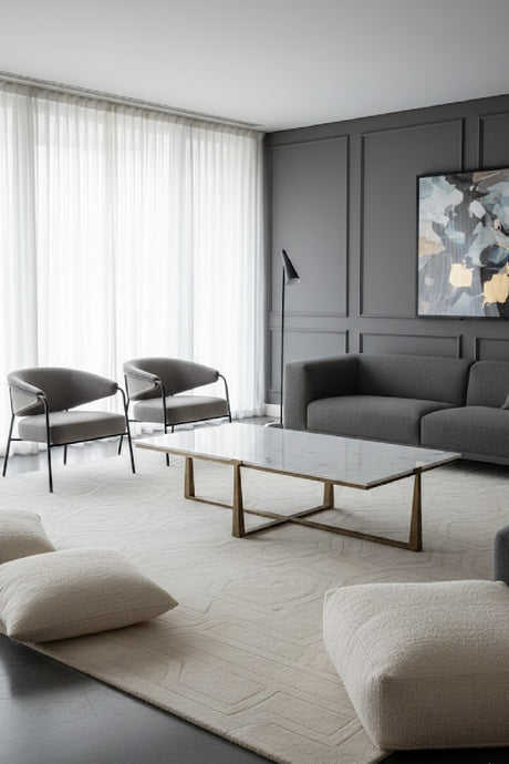   Modern European furniture - Rectangular White Marble Coffee Table - www.oroa.com | Oroa.com