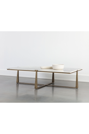   Modern European furniture - Rectangular White Marble Coffee Table - www.oroa.com | Oroa.com