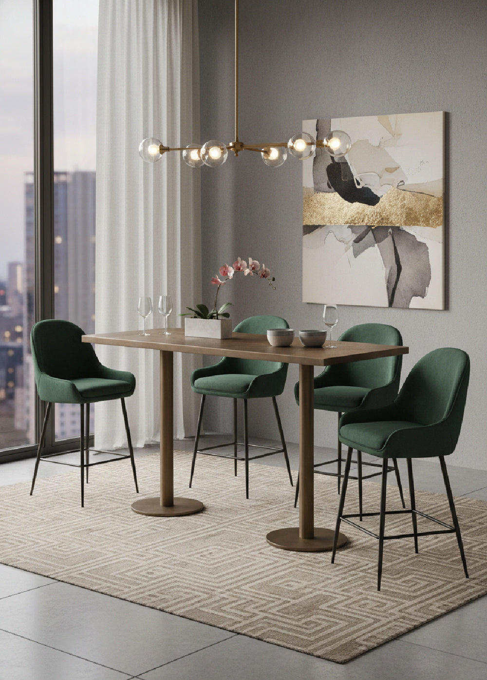   Modern European furniture - Antique Brass Rectangular Bar Table - www.oroa.com | Oroa.com
