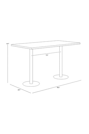   Modern European furniture - Antique Brass Rectangular Bar Table - www.oroa.com | Oroa.com