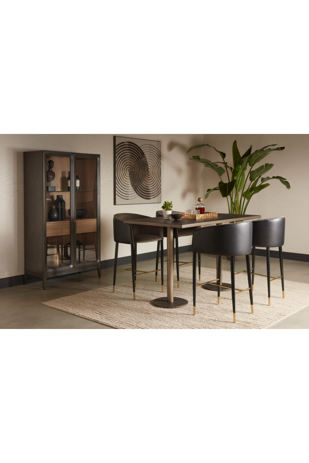   Modern European furniture - Antique Brass Rectangular Bar Table - www.oroa.com | Oroa.com