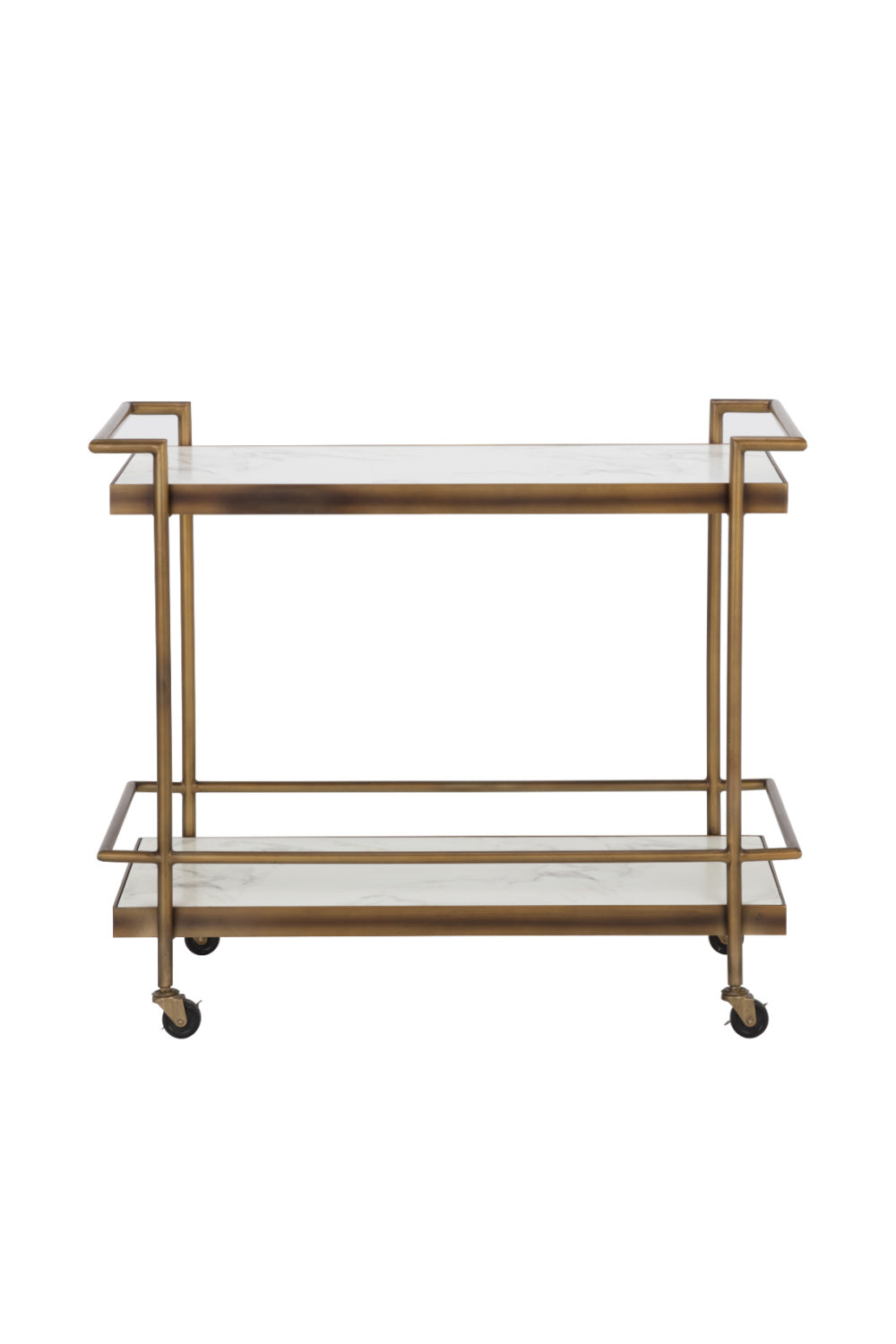  Modern European furniture - White Marble Look Bar Cart - www.oroa.com | Oroa.com