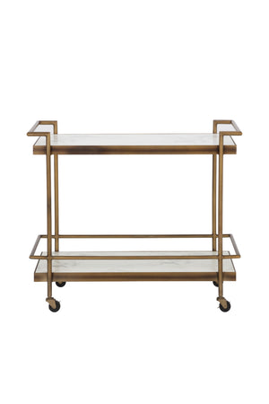   Modern European furniture - White Marble Look Bar Cart - www.oroa.com | Oroa.com
