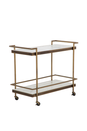   Modern European furniture - White Marble Look Bar Cart - www.oroa.com | Oroa.com