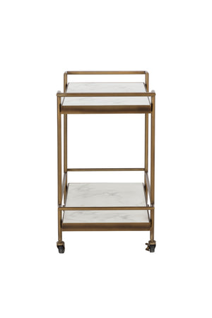   Modern European furniture - White Marble Look Bar Cart - www.oroa.com | Oroa.com