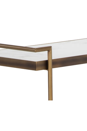   Modern European furniture - White Marble Look Bar Cart - www.oroa.com | Oroa.com