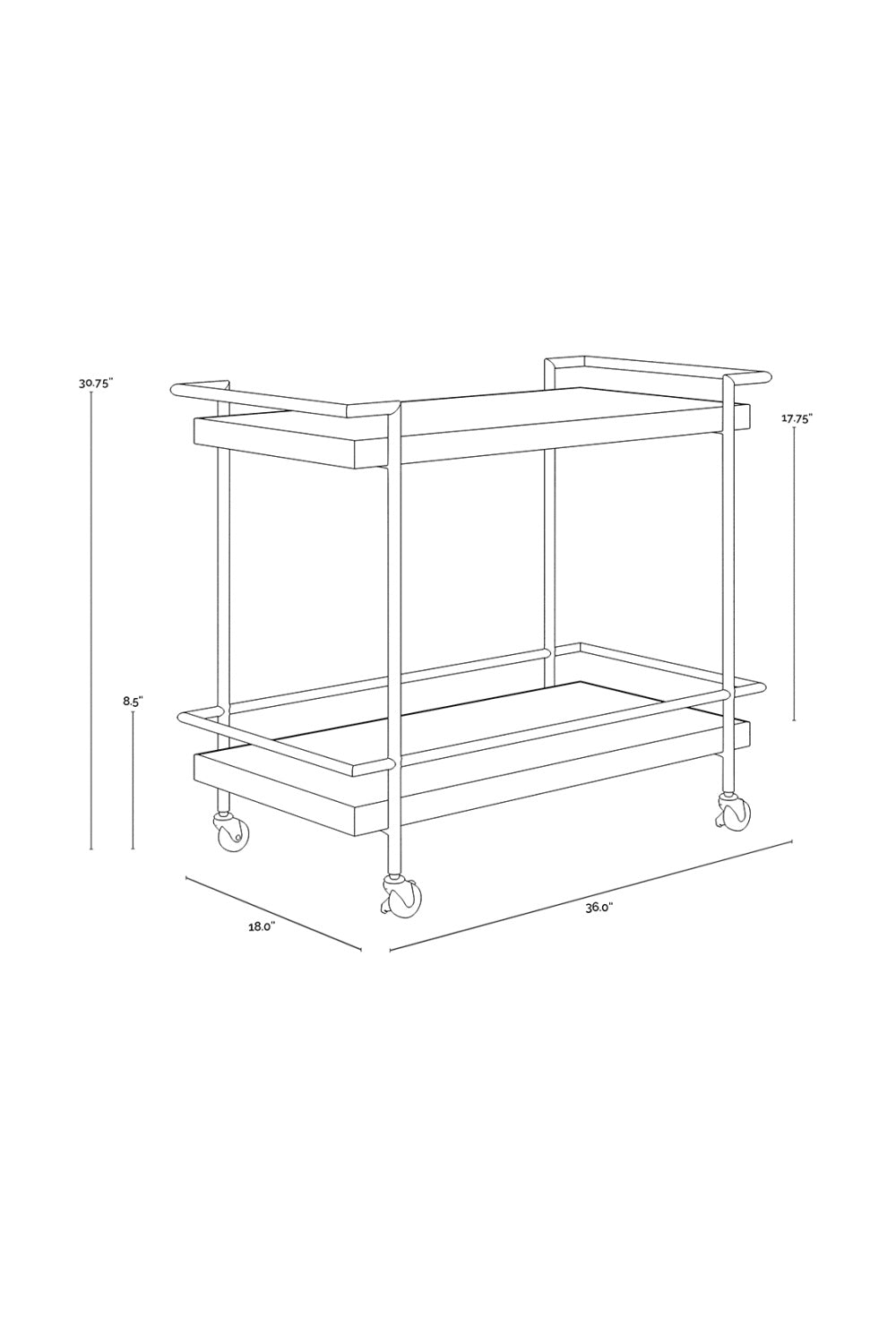   Modern European furniture - White Marble Look Bar Cart - www.oroa.com | Oroa.com