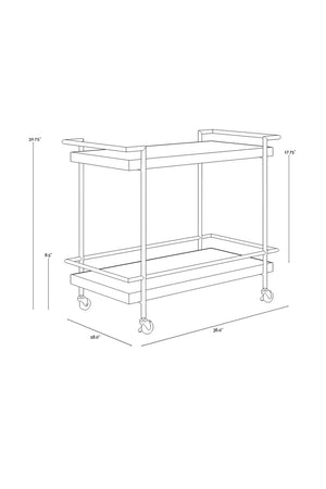   Modern European furniture - White Marble Look Bar Cart - www.oroa.com | Oroa.com