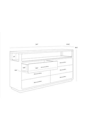   Modern European furniture - 6-Drawer Oak Veneer Dresser - www.oroa.com | Oroa.com