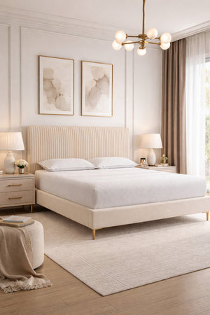  Modern European furniture - Vertical-Tufted Queen Bed - www.oroa.com | Oroa.com
