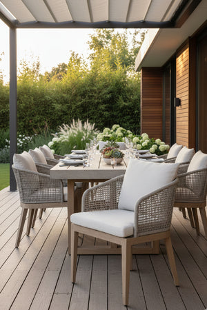   Modern European furniture - Contemporary Indoor/Outdoor Weave & Teak Dining Chair - www.oroa.com | Oroa.com