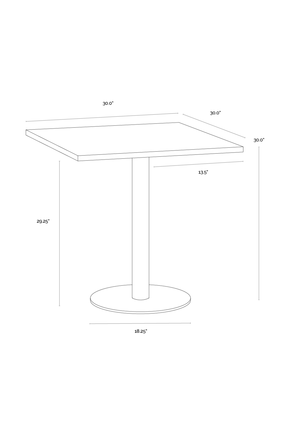   Modern European furniture - Square White Marble Bistro Table L - www.oroa.com | Oroa.com