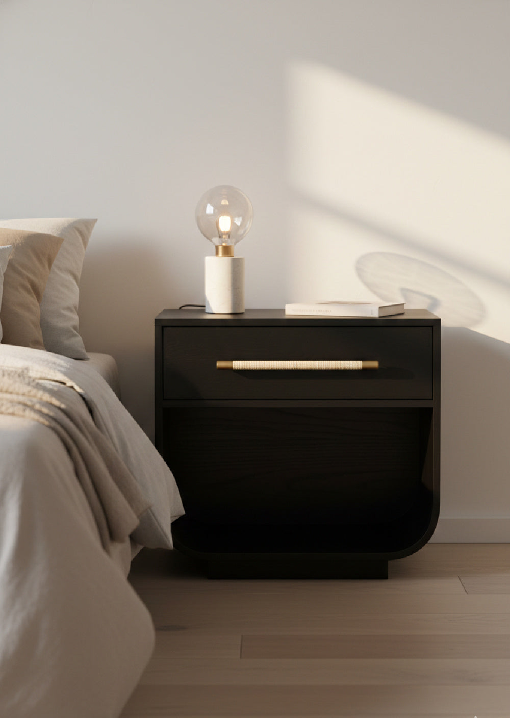   Modern European furniture - Modern Oak Curved Nightstand - www.oroa.com | Oroa.com