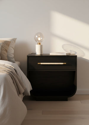   Modern European furniture - Modern Oak Curved Nightstand - www.oroa.com | Oroa.com