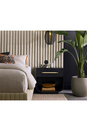   Modern European furniture - Modern Oak Curved Nightstand - www.oroa.com | Oroa.com