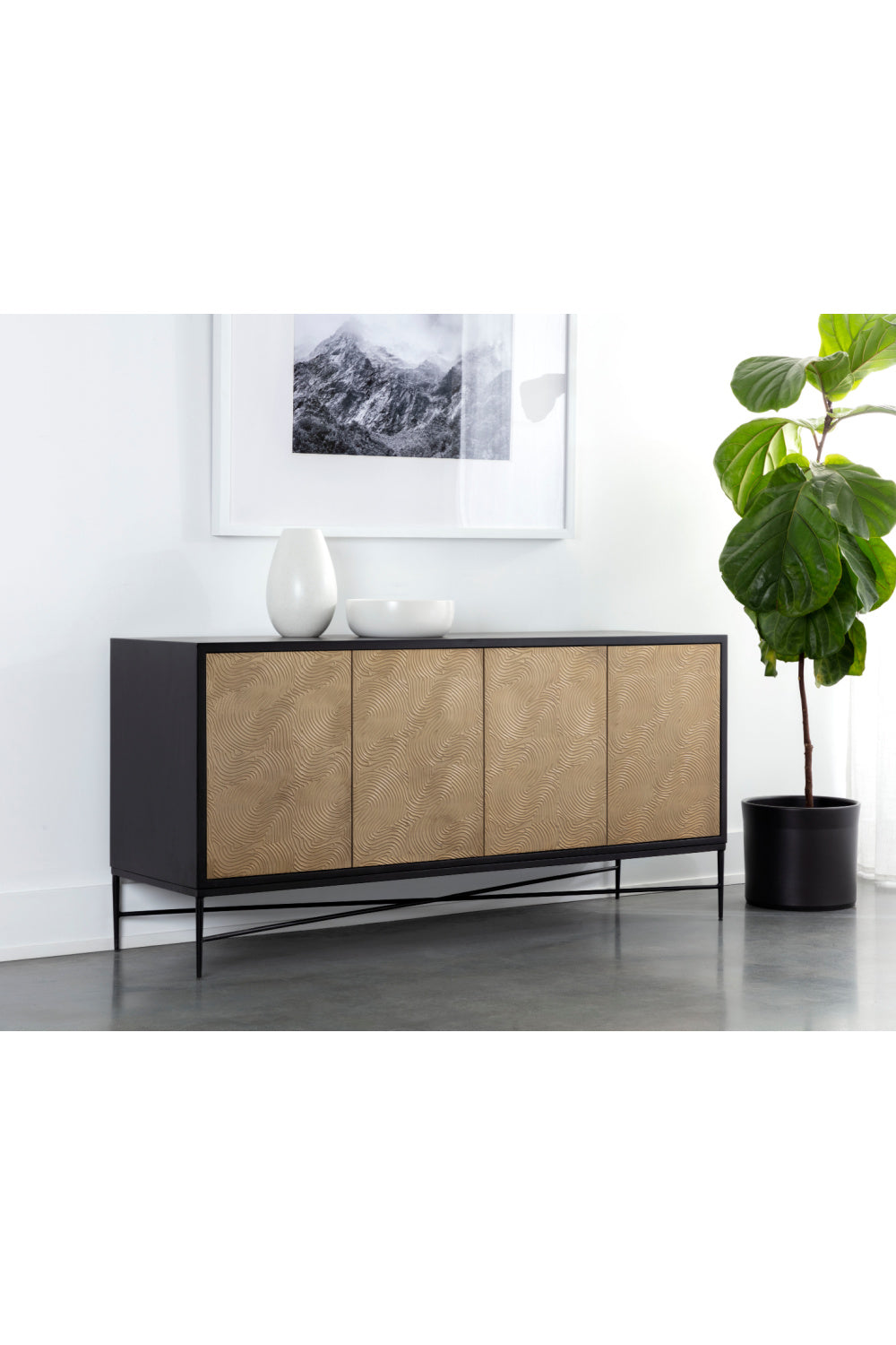   Modern European furniture - Gold 4-Door Sideboard - www.oroa.com | Oroa.com