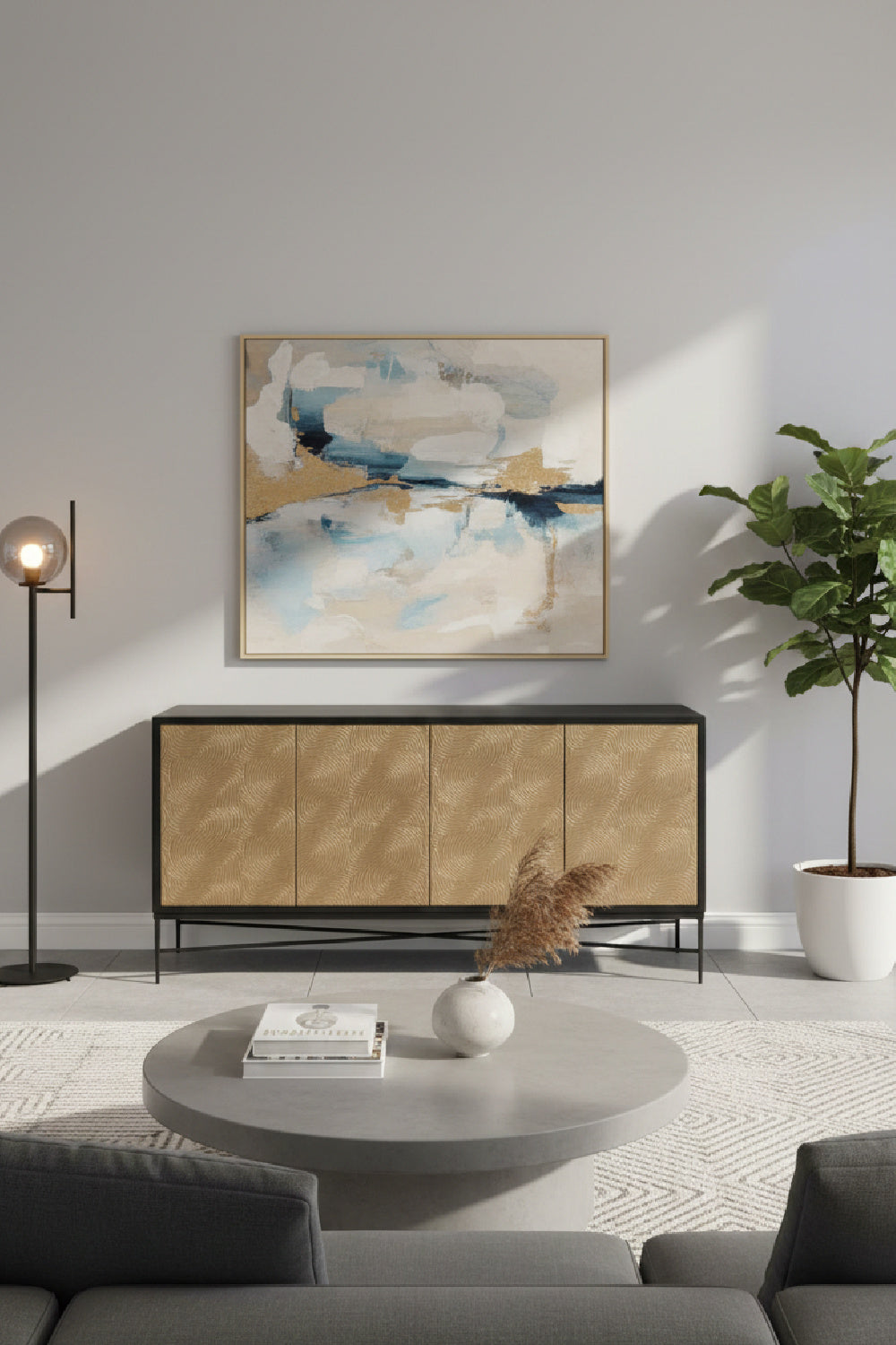   Modern European furniture - Gold 4-Door Sideboard - www.oroa.com | Oroa.com