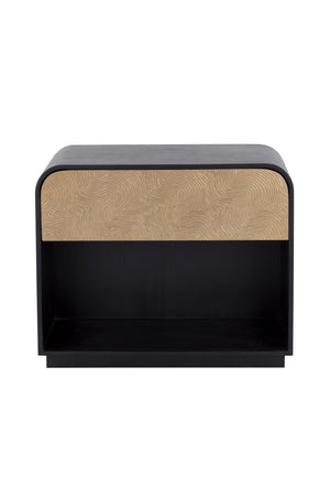   Modern European furniture - Champagne Gold Accented Black Nightstand - www.oroa.com | Oroa.com