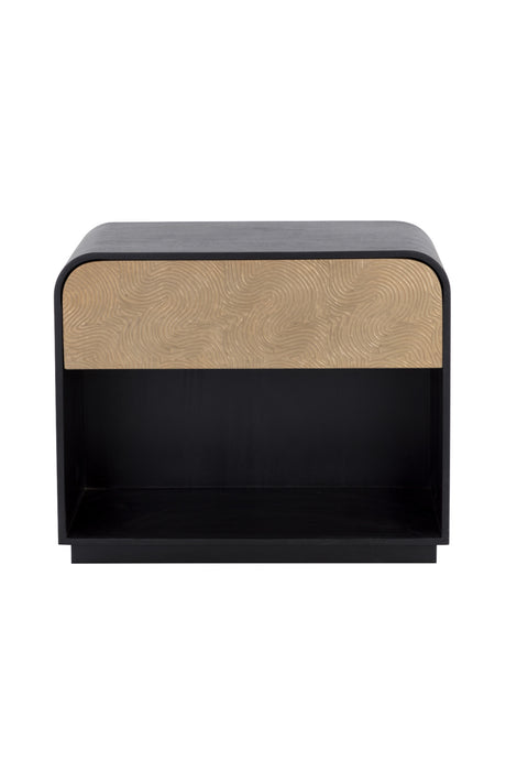   Modern European furniture - Champagne Gold Accented Black Nightstand - www.oroa.com | Oroa.com