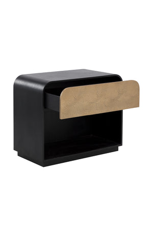   Modern European furniture - Champagne Gold Accented Black Nightstand - www.oroa.com | Oroa.com
