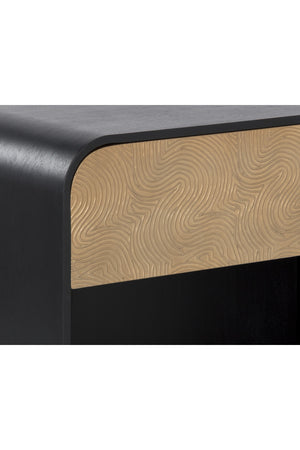   Modern European furniture - Champagne Gold Accented Black Nightstand - www.oroa.com | Oroa.com