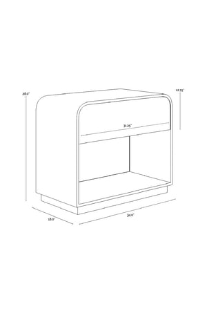  Modern European furniture - Champagne Gold Accented Black Nightstand - www.oroa.com | Oroa.com