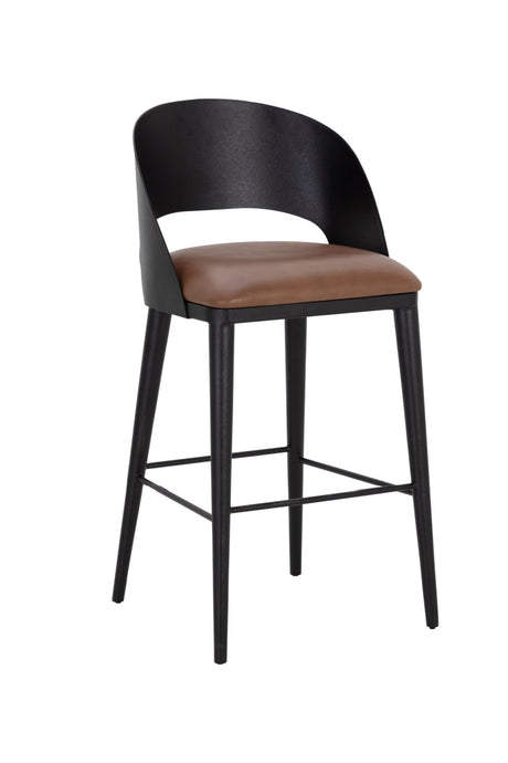   Modern European furniture - Brown Leather Seat Bar Stool - www.oroa.com | Oroa.com