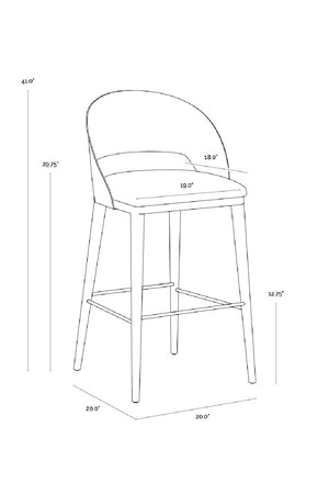  Modern European furniture - Brown Leather Seat Bar Stool - www.oroa.com | Oroa.com
