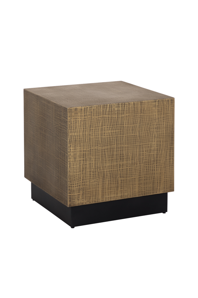Modern European furniture - Etched Antique Brass Side Table - www.oroa.com