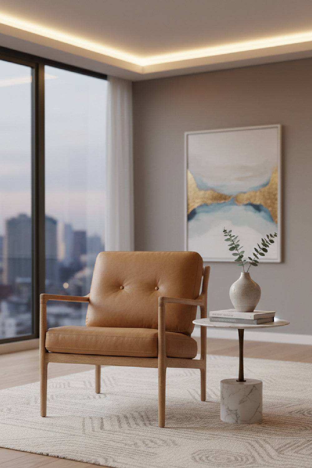   Modern European furniture - Button-Tufted Leather Lounge Chair - www.oroa.com | Oroa.com
