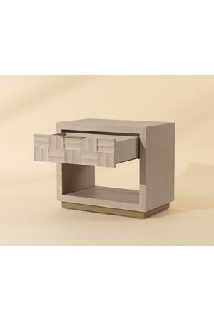   Modern European furniture - Light Oak Wood-Tile Nightstand - www.oroa.com | Oroa.com