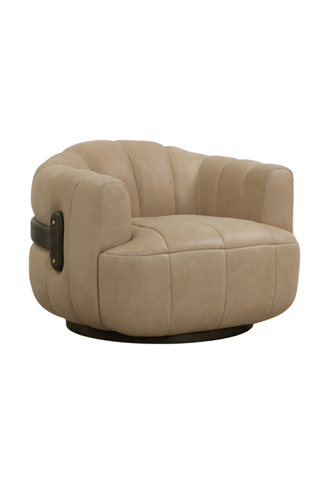   Modern European furniture - Oak Base Barrel Swivel Armchair - www.oroa.com | Oroa.com