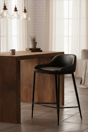   Modern European furniture - Low-Back Leather-Look Counter Stool - www.oroa.com | Oroa.com
