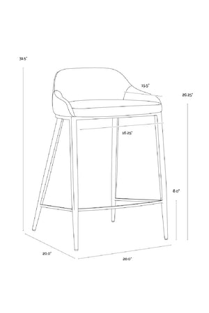   Modern European furniture - Low-Back Leather-Look Counter Stool - www.oroa.com | Oroa.com