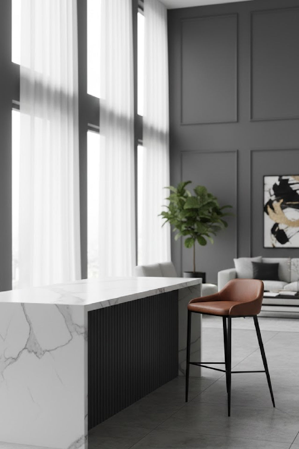   Modern European furniture - Low-Back Leather Look Bar Stool - www.oroa.com | Oroa.com