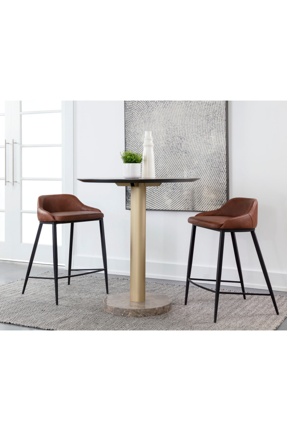   Modern European furniture - Low-Back Leather-Look Counter Stool - www.oroa.com | Oroa.com