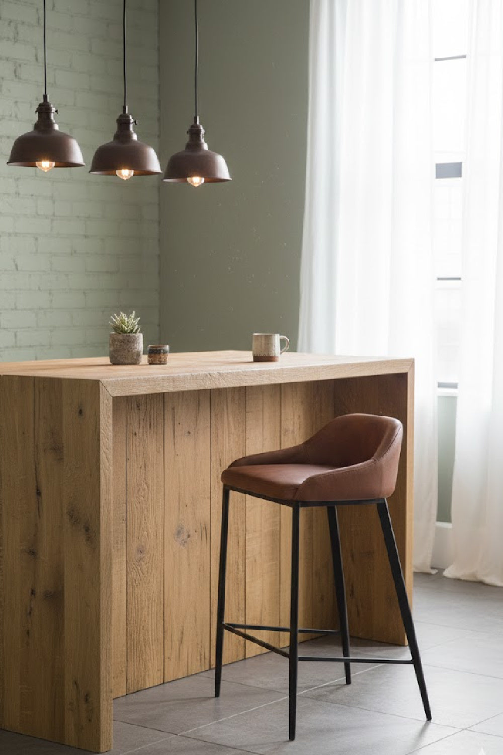   Modern European furniture - Low-Back Leather-Look Counter Stool - www.oroa.com | Oroa.com