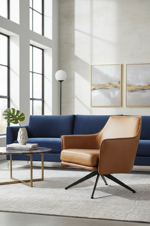   Modern European furniture - Swivel Leather Lounge Chair - www.oroa.com | Oroa.com
