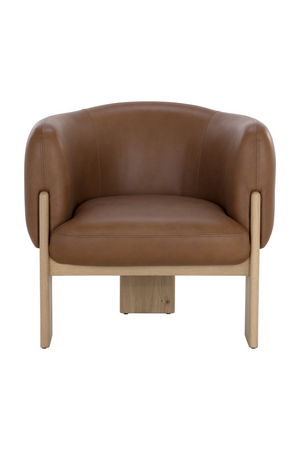   Modern European furniture - Brown Leather Curved Lounge Chair - www.oroa.com | Oroa.com